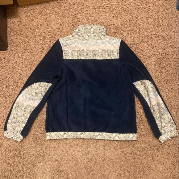 Hooey Tech Fleece Jacket Girls Youth Small Navy Floral Full Zip Soft Lightweight - Picture 7 of 8